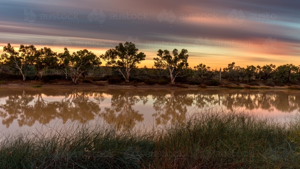 Sunset at Cooper Creek - Australian Stock Image