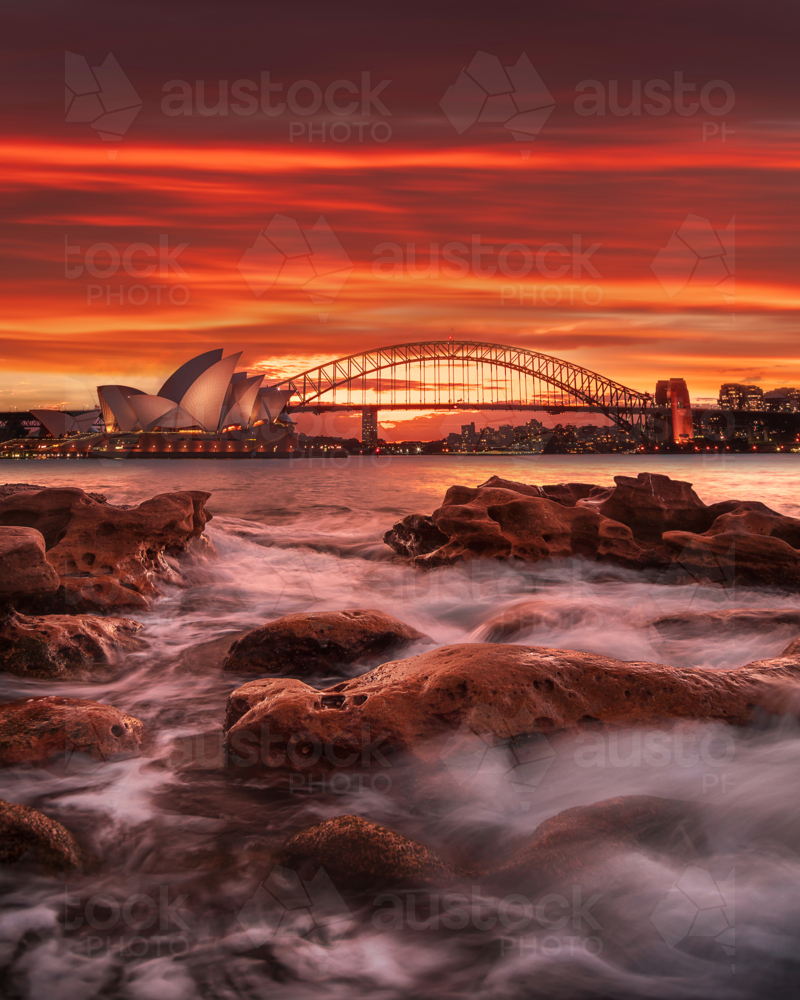 Sunset at Sydney harbour - Australian Stock Image