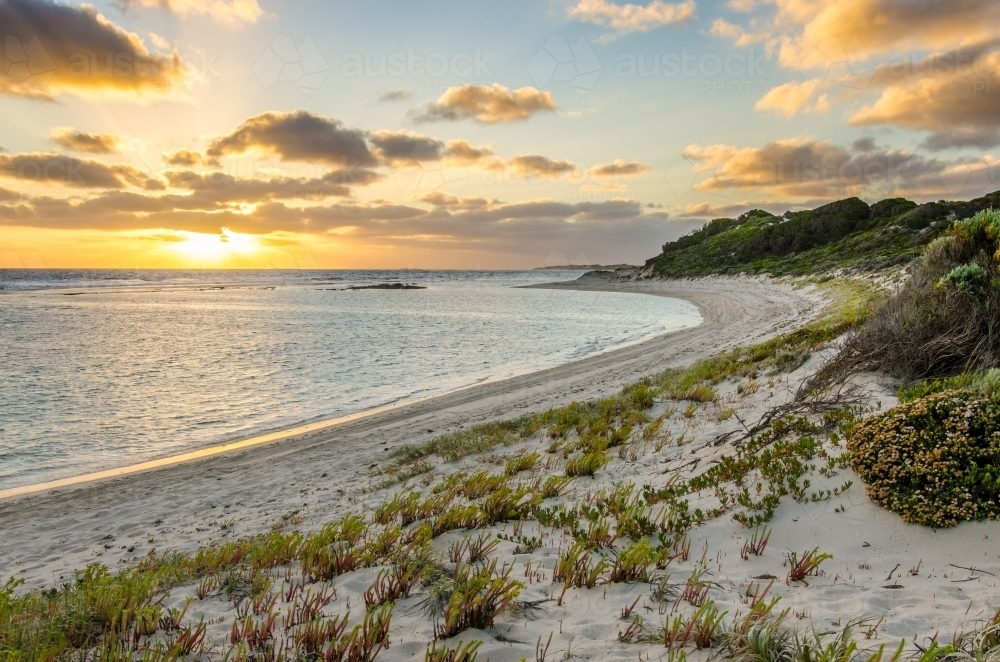 Sunset by a secluded beach - Australian Stock Image