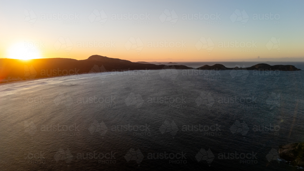 Sunset glow over the coast of Cape Le Grand - Australian Stock Image