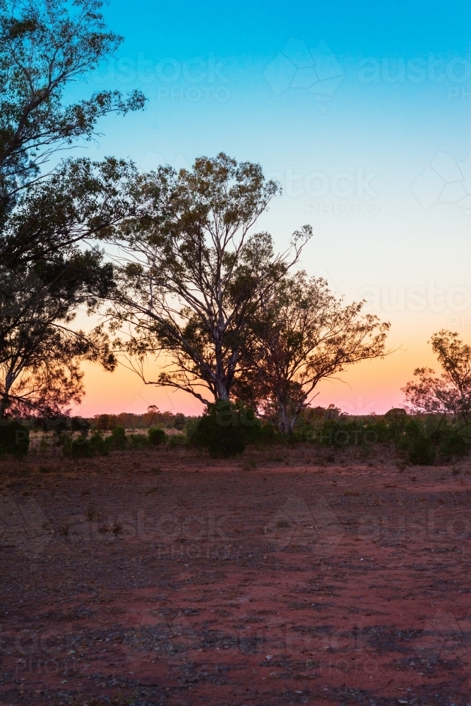 sunset in outback Australia - Australian Stock Image