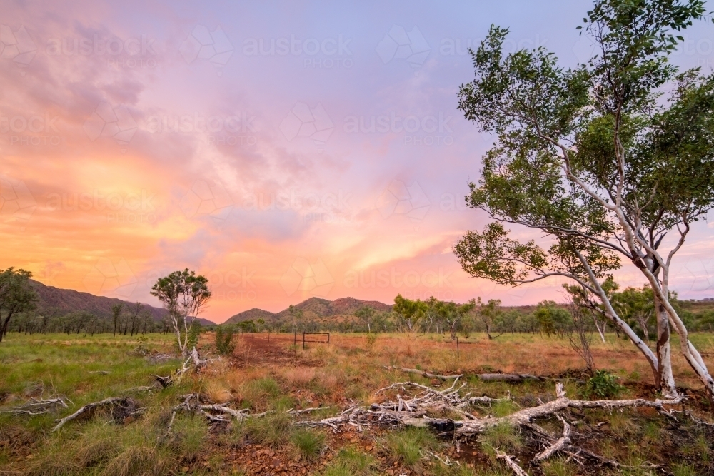 Sunset in outback Kimberley - Australian Stock Image