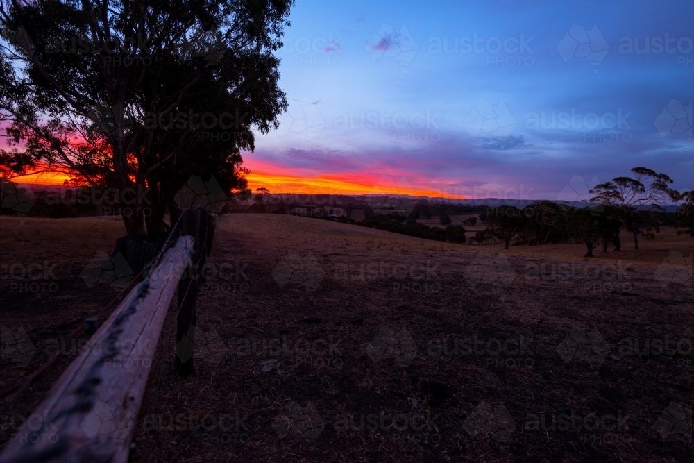 sunset in rural Australia - Australian Stock Image