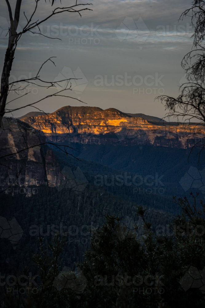 Sunset in the blue mountains - Australian Stock Image