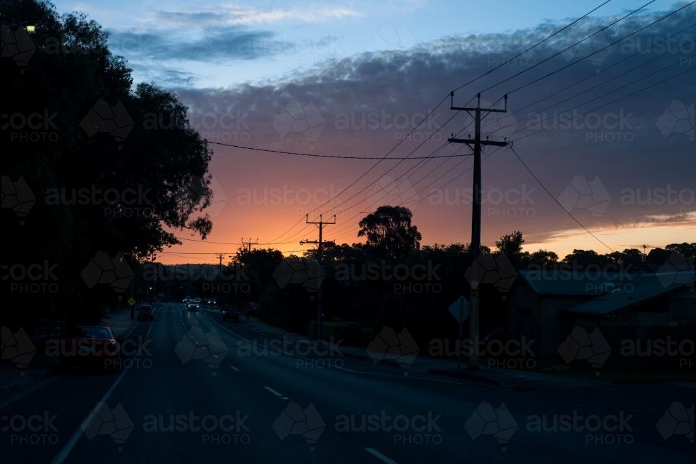 sunset in the suburbs - Australian Stock Image