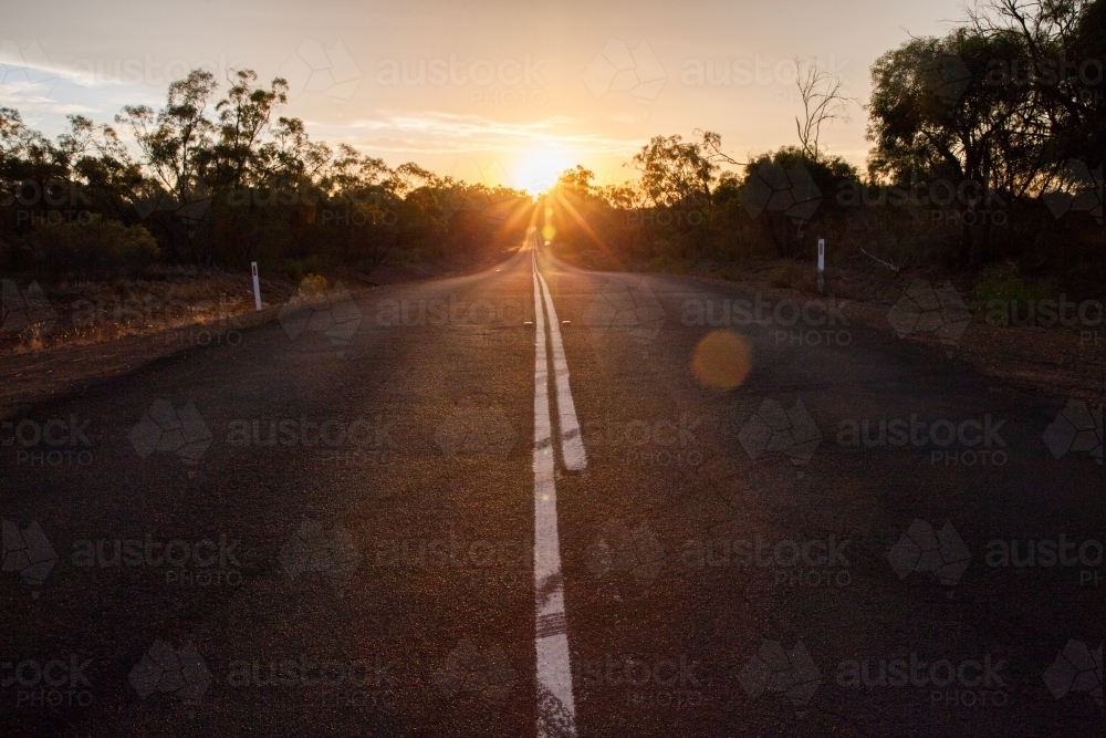 Sunset on Minore Road Dubbo - Australian Stock Image