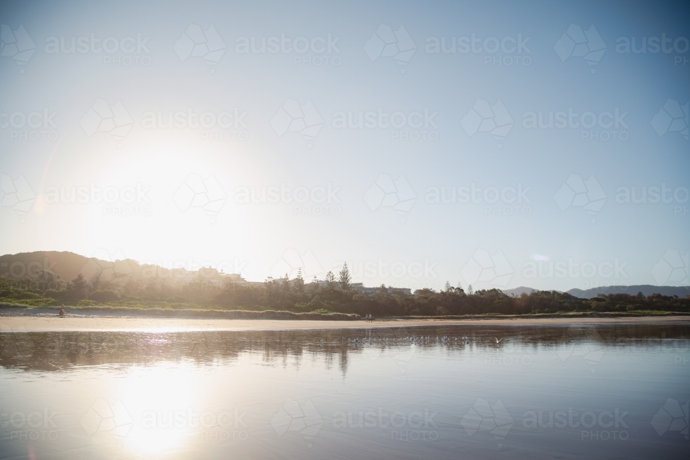 Sunset on the beach at Coffs Harbour, NSW Australia - Australian Stock Image