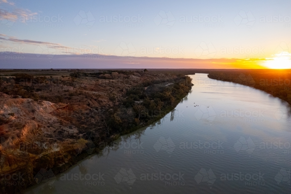 Sunset over river - Australian Stock Image