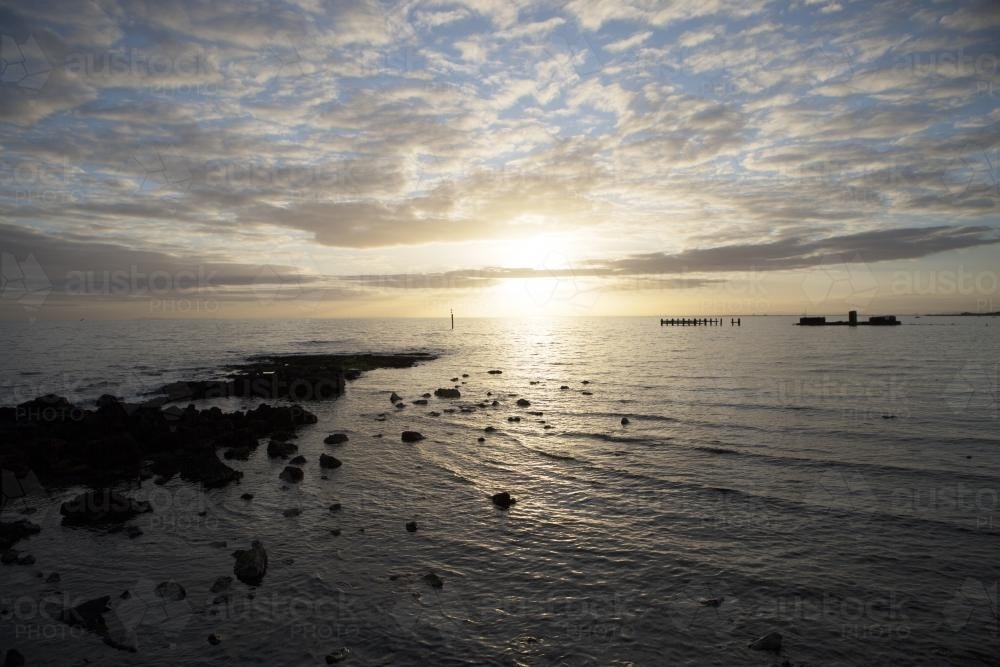 Sunset over the ocean - Australian Stock Image