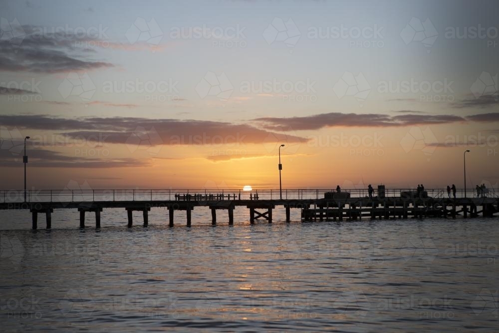 Sunset over wharf - Australian Stock Image