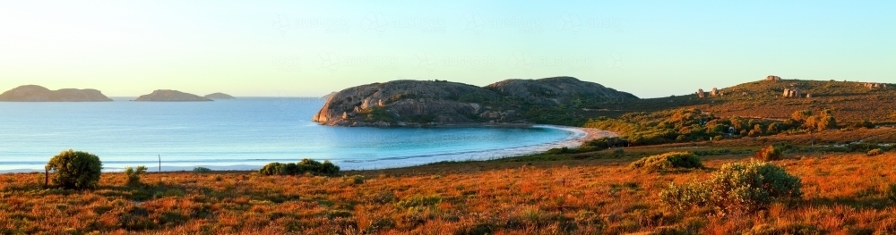 Sunset panorama at Lucky Bay, Esperance, WA. - Australian Stock Image