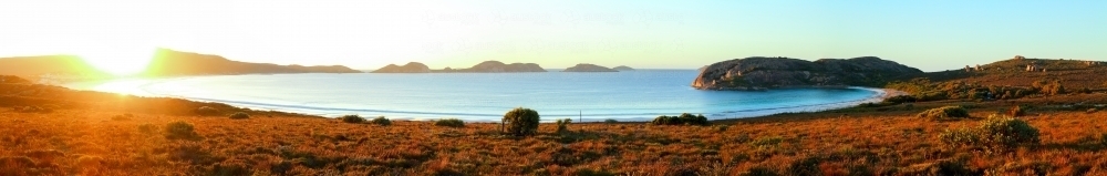 Sunset panorama of Lucky Bay, WA. - Australian Stock Image