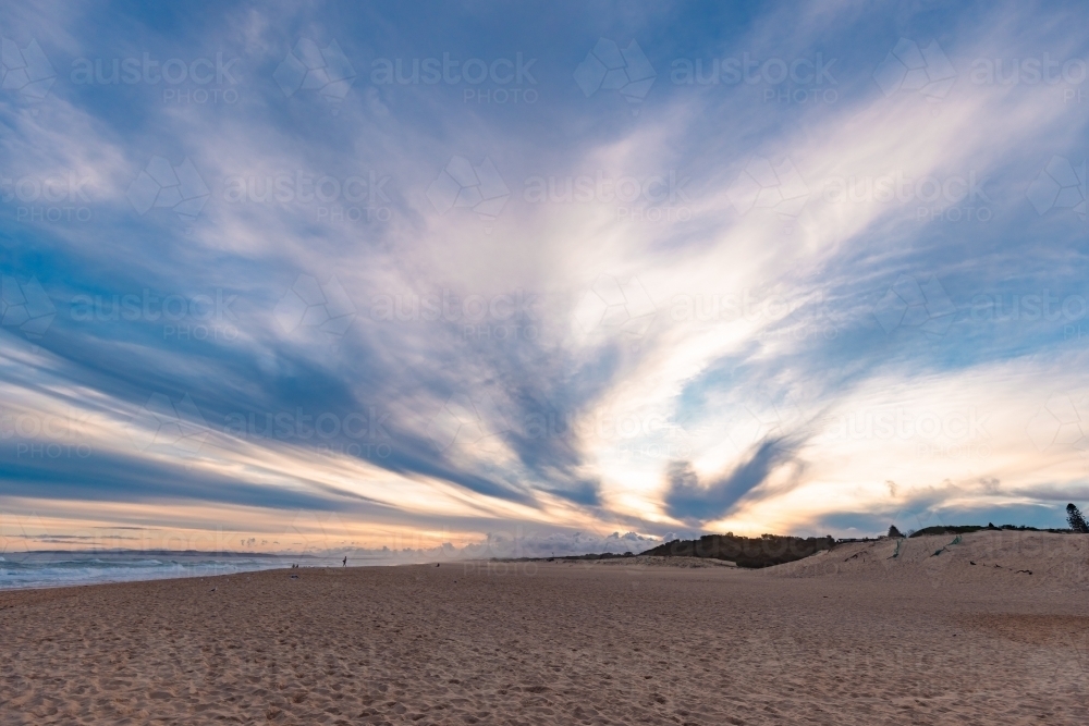 Sunset sky over Redhead Beach, Newcastle NSW - Australian Stock Image