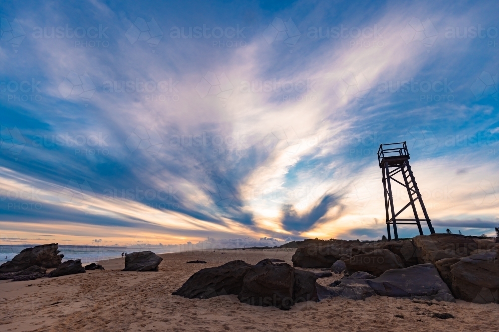 Sunset sky over Redhead Beach, Newcastle NSW - Australian Stock Image