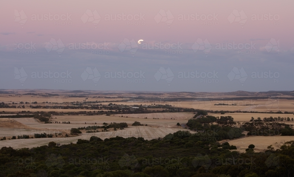 Super Moon over Chapman Valley Farms - Australian Stock Image