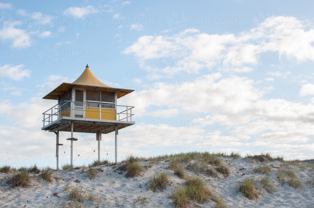 Surf lifeguard tower at Semaphore beach - Australian Stock Image