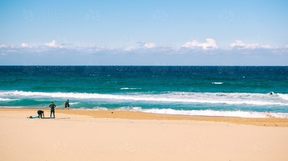Surfers getting ready at Maroubra Beach - Australian Stock Image
