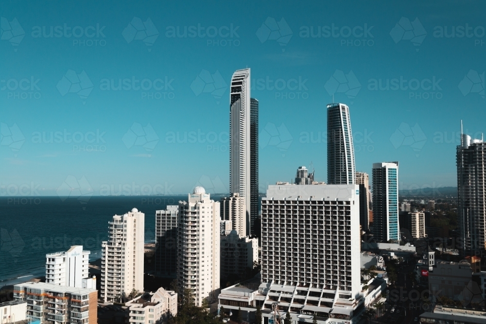 Surfers paradise skyline from a skyscraper - Australian Stock Image