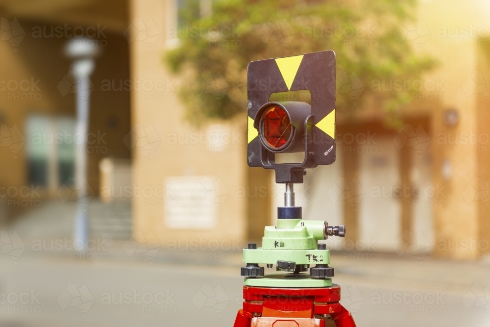 Surveying equipment to infrastructure construction project - Australian Stock Image