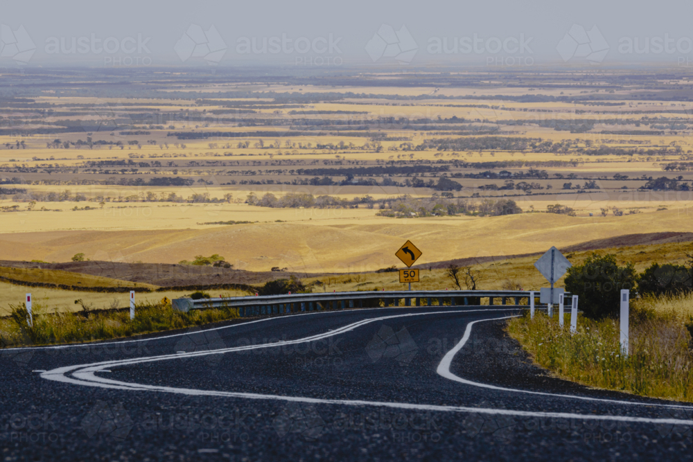 Sweeping Vista from Keyneton Hills Lookout Over the Barossa - Australian Stock Image