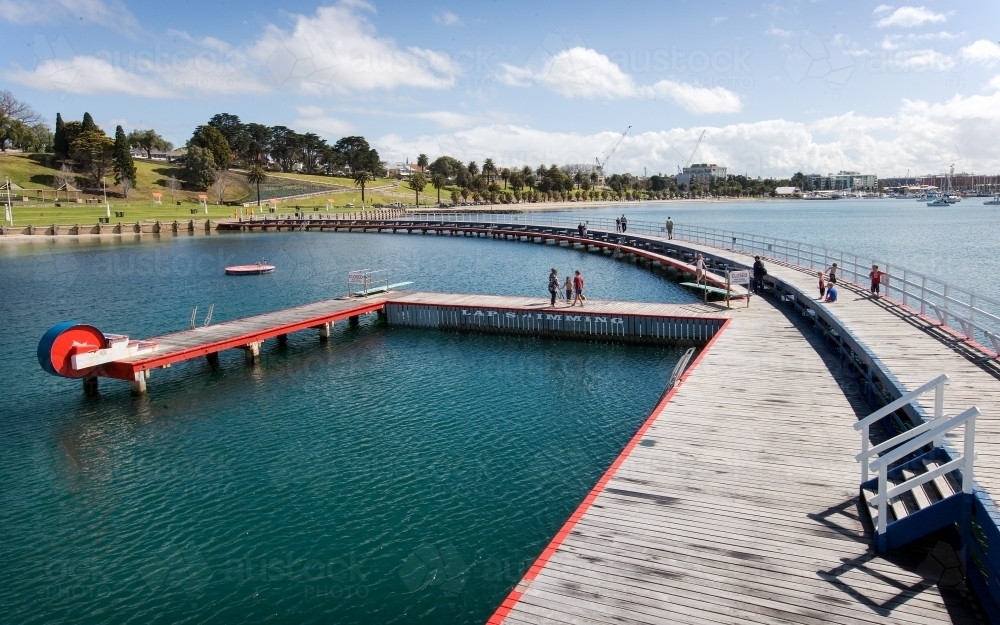 Swimming enclosure at city beach - Australian Stock Image