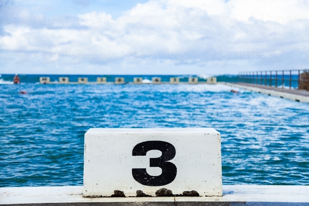 Swimming lane at ocean pool number 3 - Australian Stock Image