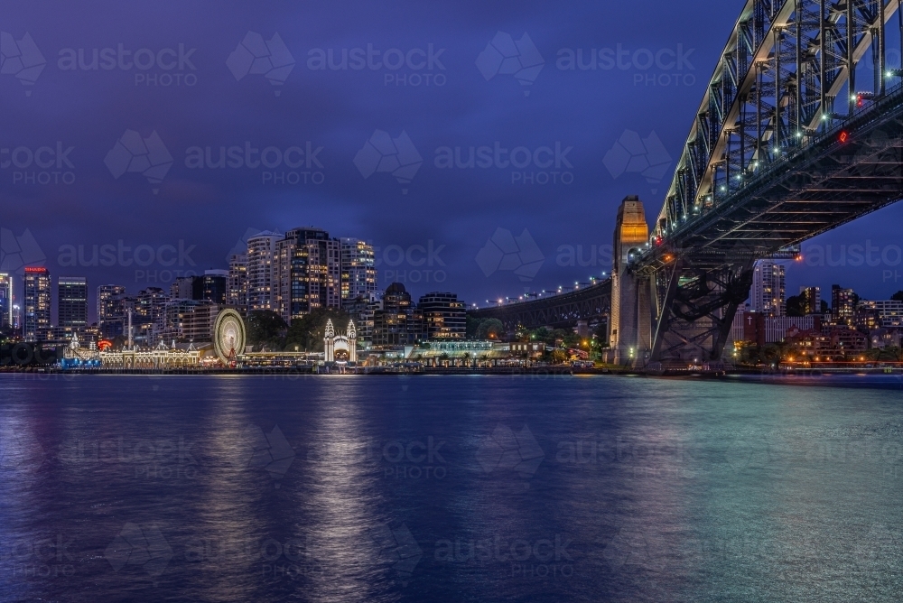 Sydney Harbour Bridge at night - Australian Stock Image