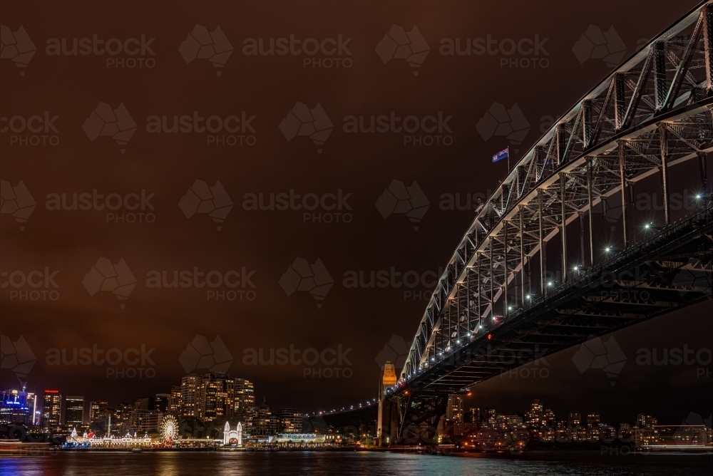 Sydney Harbour Bridge at night - Australian Stock Image