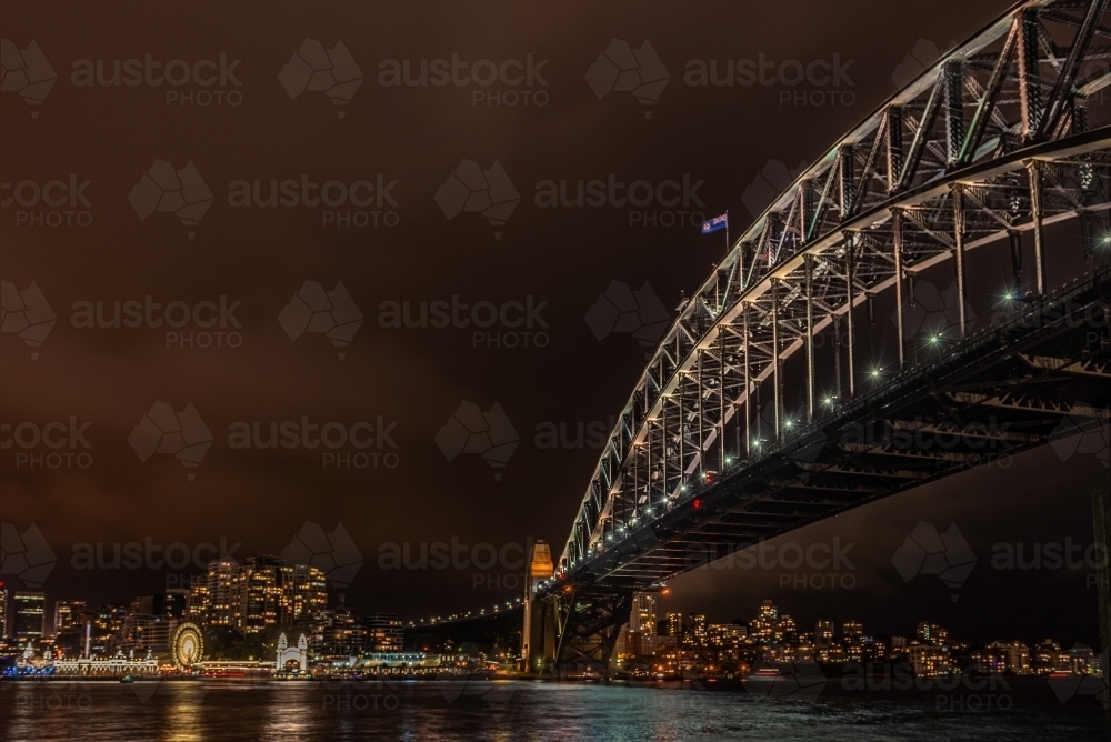Sydney Harbour Bridge at night - Australian Stock Image