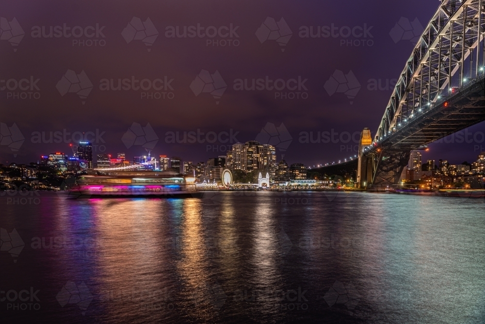 Sydney Harbour Bridge at night - Australian Stock Image