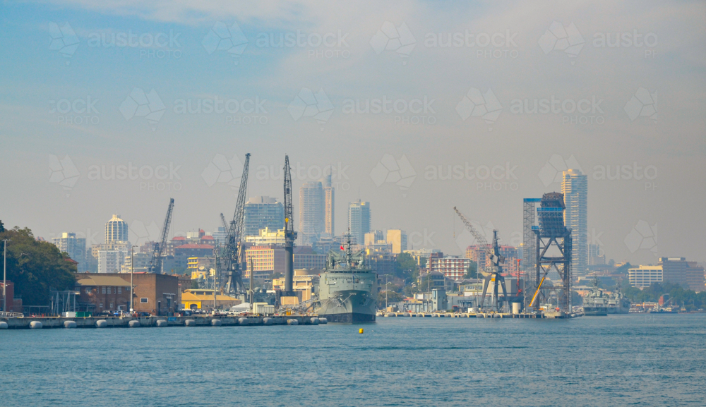 Sydney Harbour Navy docks - Australian Stock Image