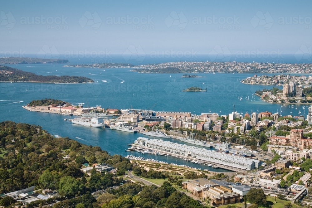 Sydney harbour towards the sea - Australian Stock Image