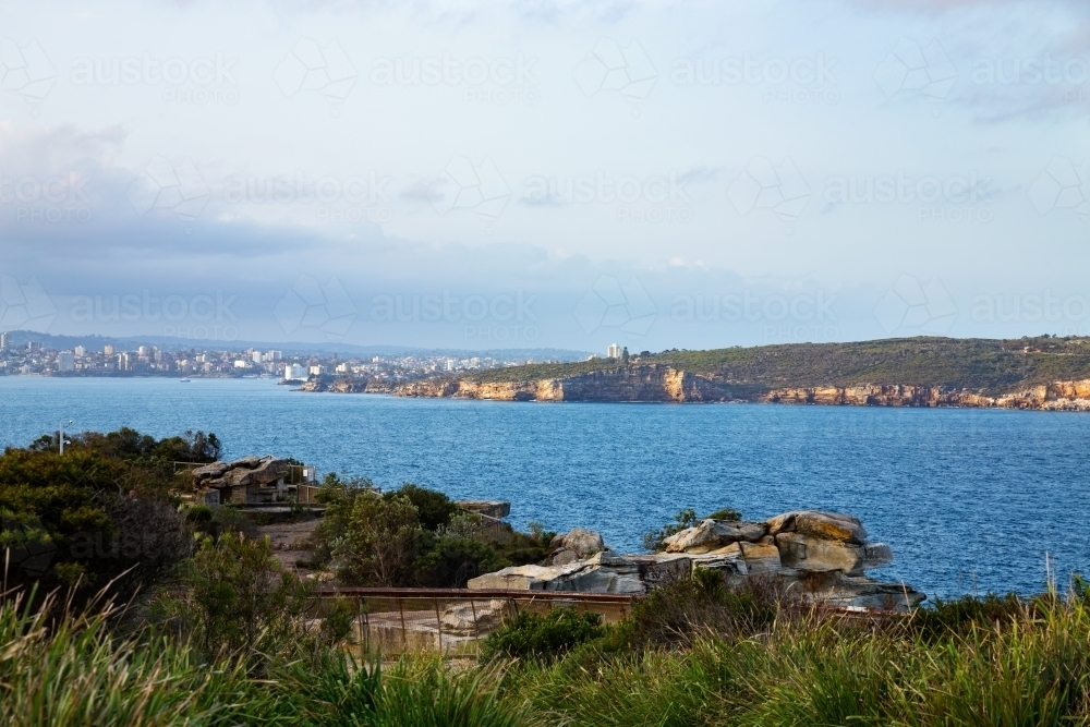 Sydney Harbour with cliffs near North Head - Australian Stock Image
