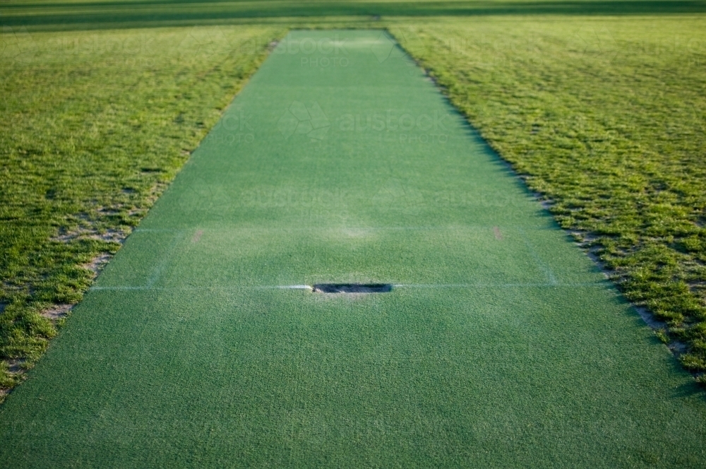 Synthetic cricket wicket - Australian Stock Image