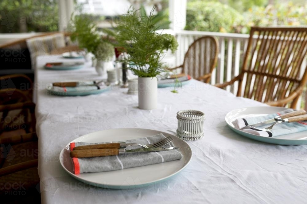 Table setting for lunch - Australian Stock Image