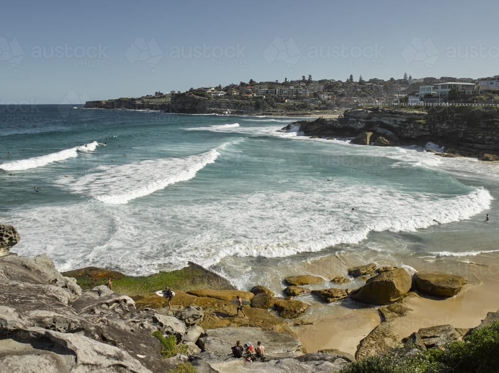 Tamarama Beach from Bondi to Bronte walk - Australian Stock Image