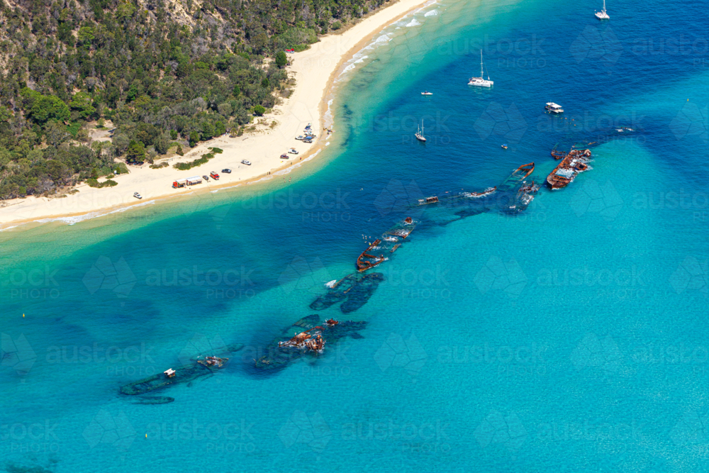 Tangalooma Wrecks - Australian Stock Image