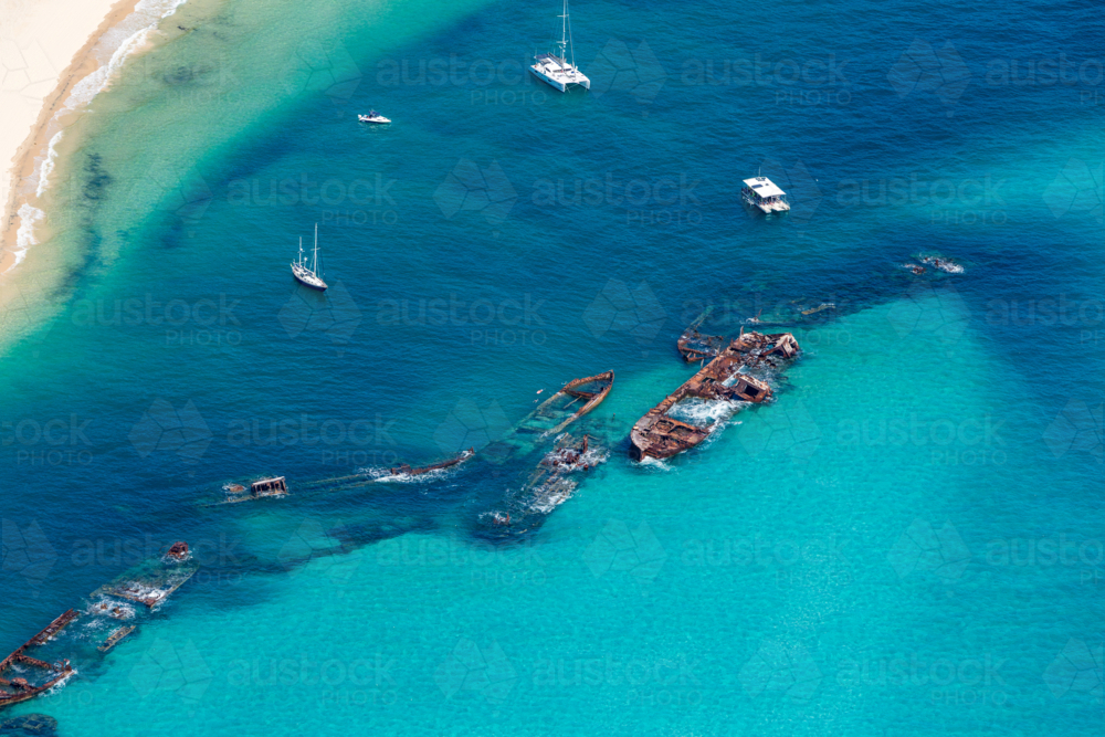 Tangalooma Wrecks - Australian Stock Image