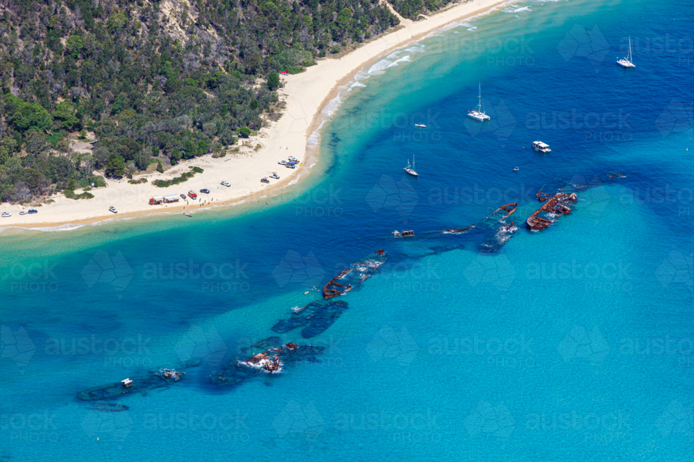 Tangalooma Wrecks - Australian Stock Image