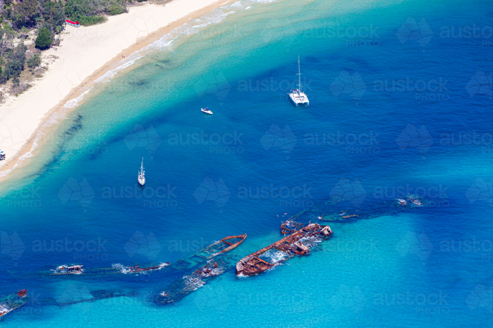 Tangalooma Wrecks - Australian Stock Image