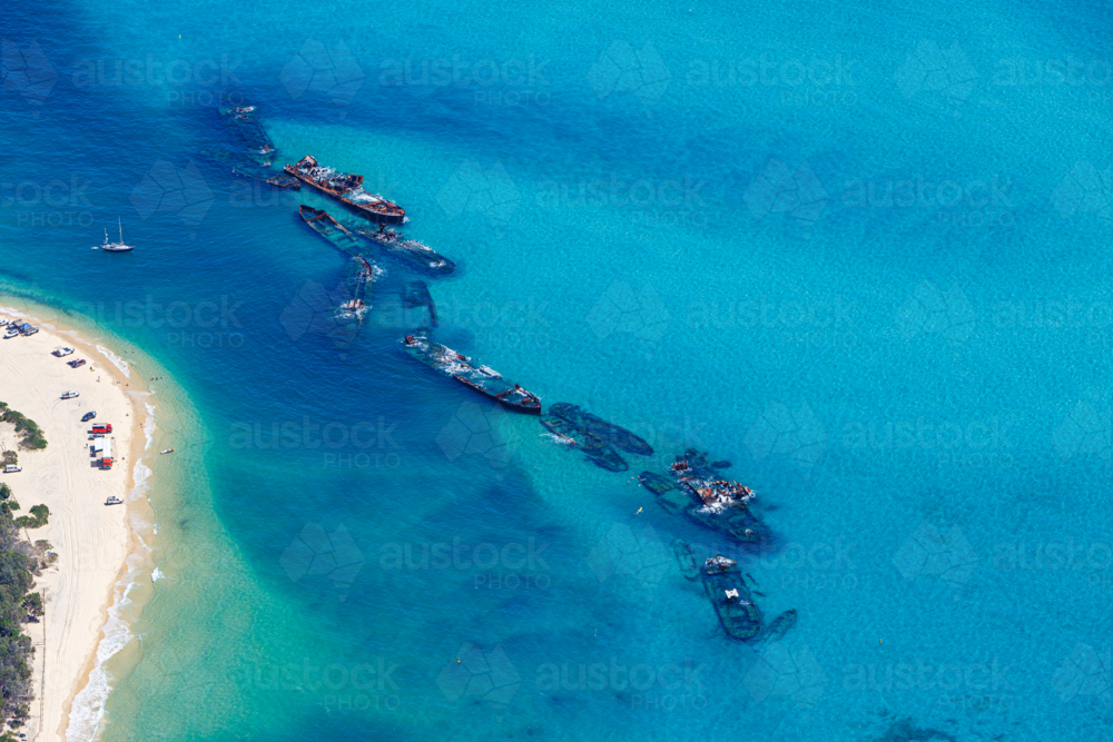 Tangalooma Wrecks - Australian Stock Image