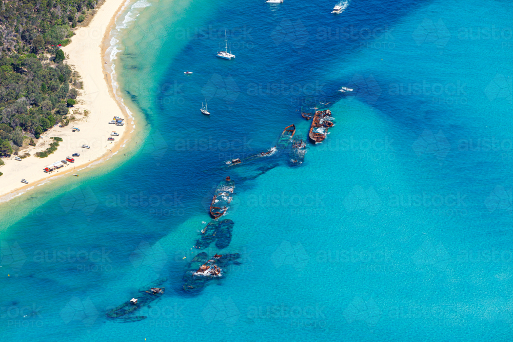 Tangalooma Wrecks - Australian Stock Image