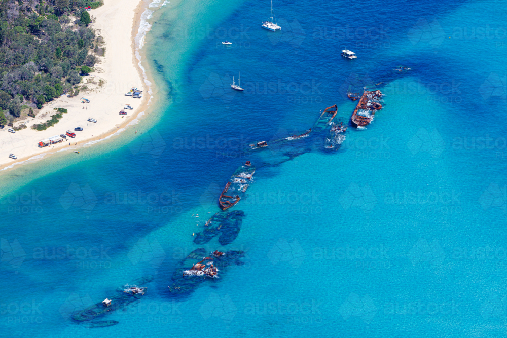 Tangalooma Wrecks - Australian Stock Image