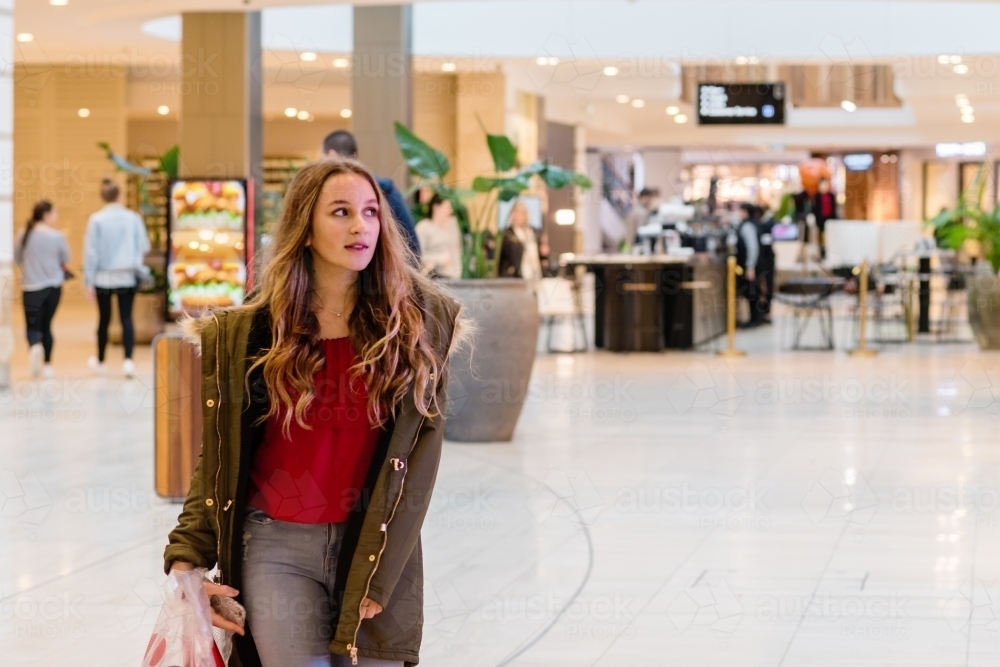 teen at the shopping mall - Australian Stock Image