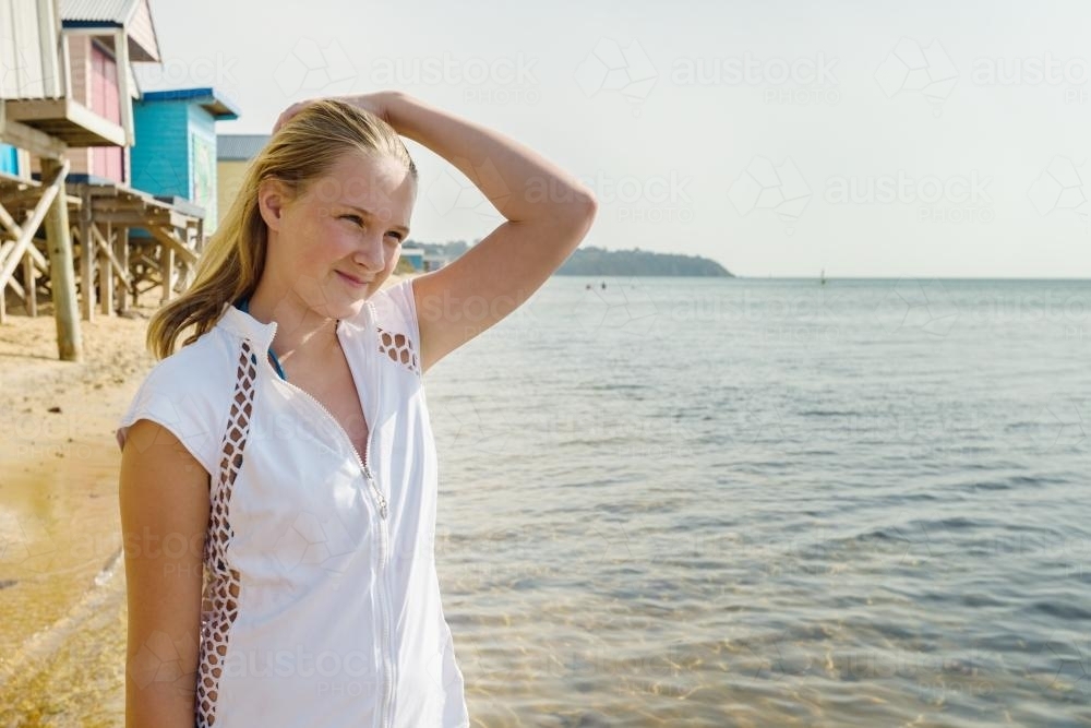 teen girl at the beach - Australian Stock Image