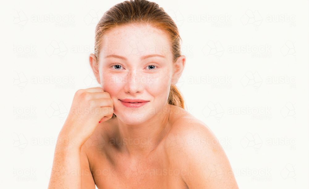 teen skincare showing lean youthful beauty - Australian Stock Image