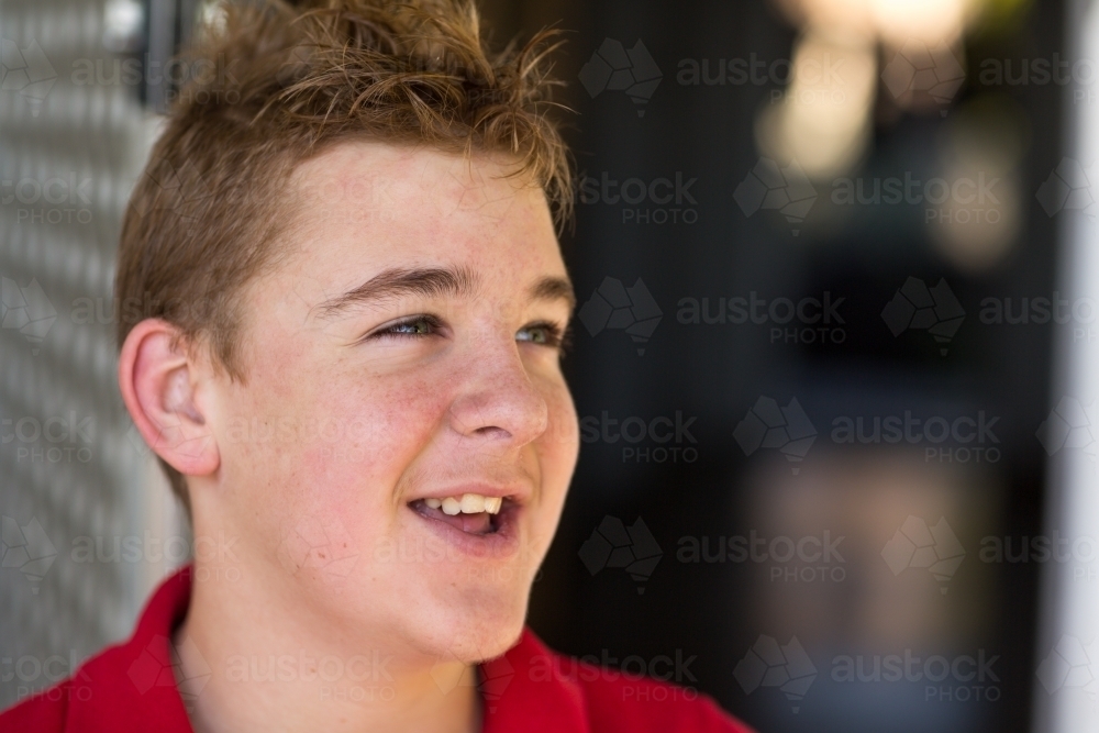 Teenage boy smiling - Australian Stock Image