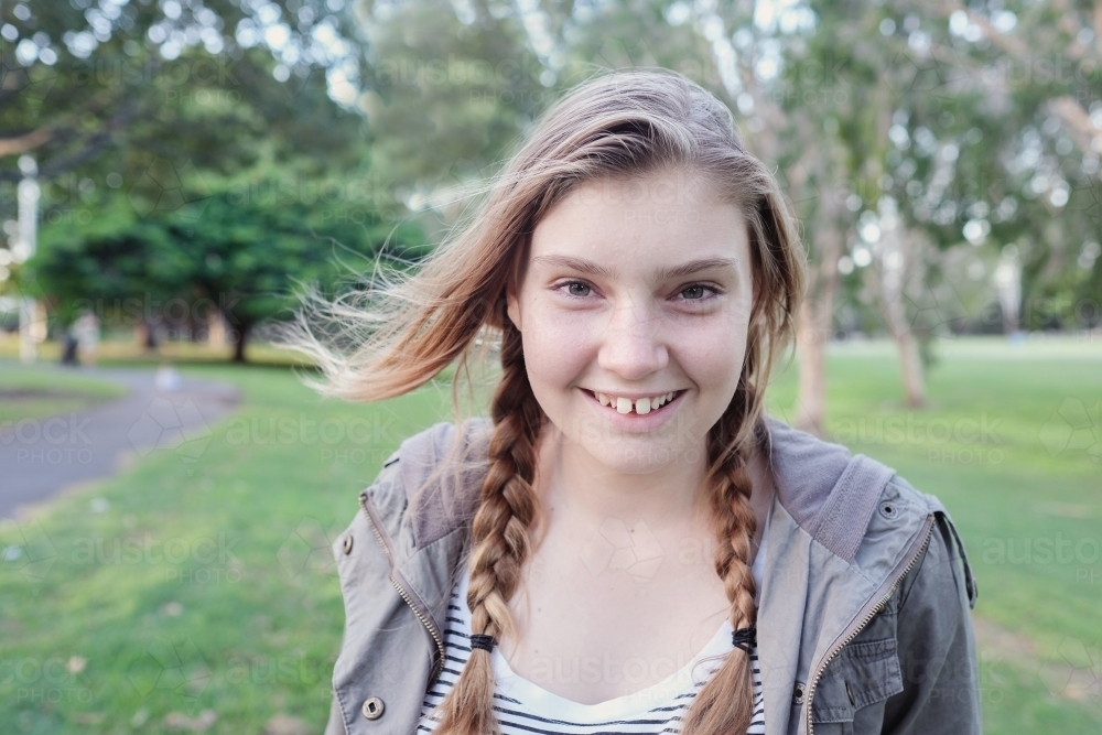 Teenage girl in the park - Australian Stock Image
