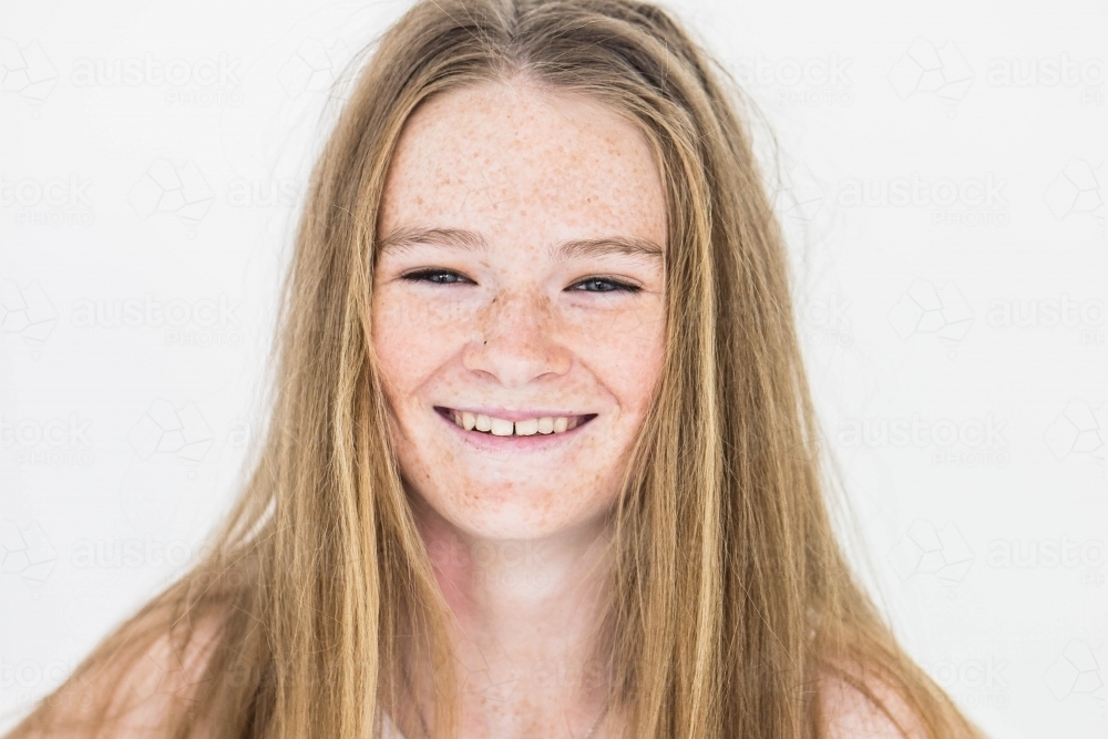 Teenage girl with freckles - Australian Stock Image