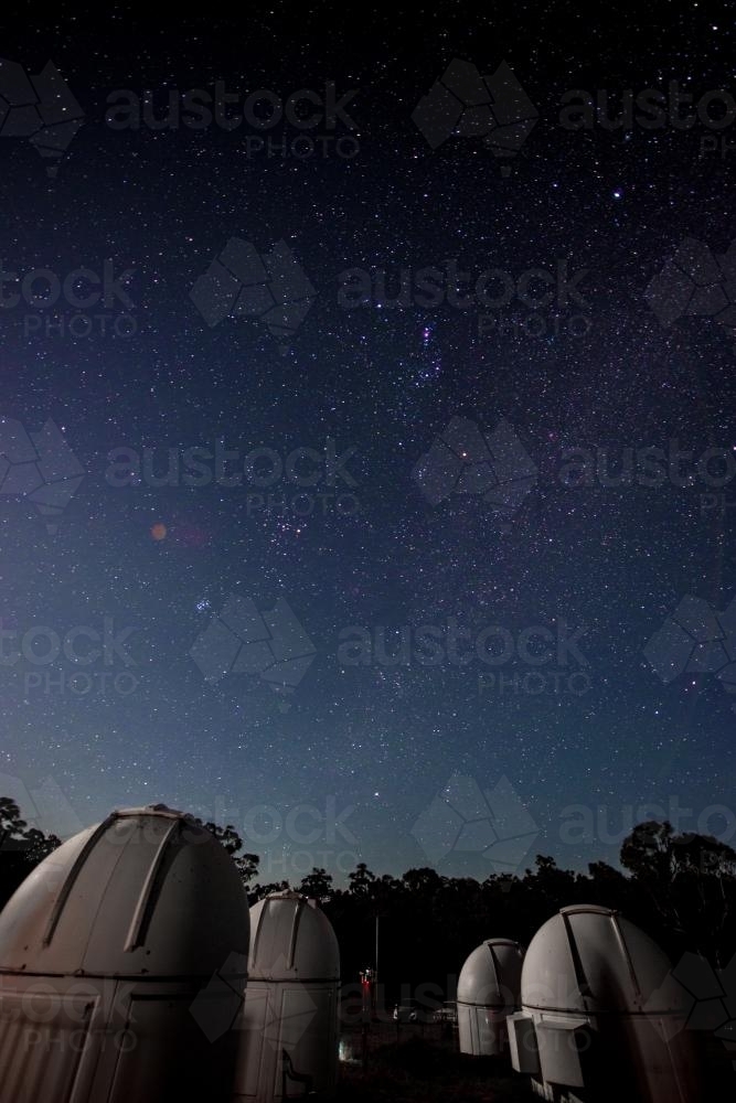 Telescope domes in Coonabarabran - Australian Stock Image
